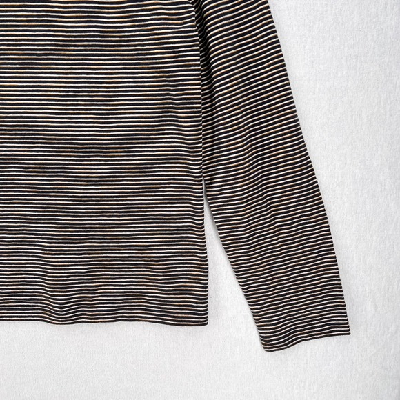 VINCE Mens Long Sleeve Shirt Large White Nightshade Slub Stripes Split Neck NWOT - Picture 9 of 14